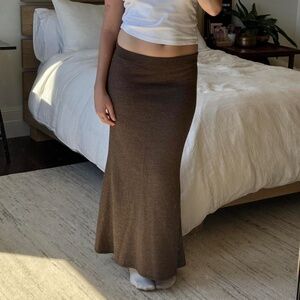 Cynthia Rowley Brown Knit Maxi Skirt